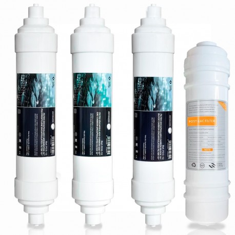 Kit 4 Filter in Linie Kompaktosmose Anschlussstutzen 2" x 10"