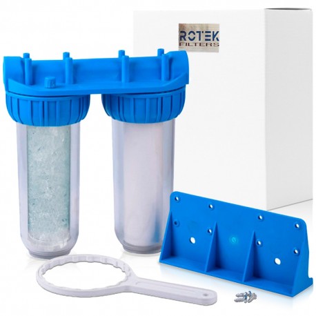 Doppel-Filtersystem gegen Kalk, Korrosion & Sedimente – Hauswasserfilter 1”